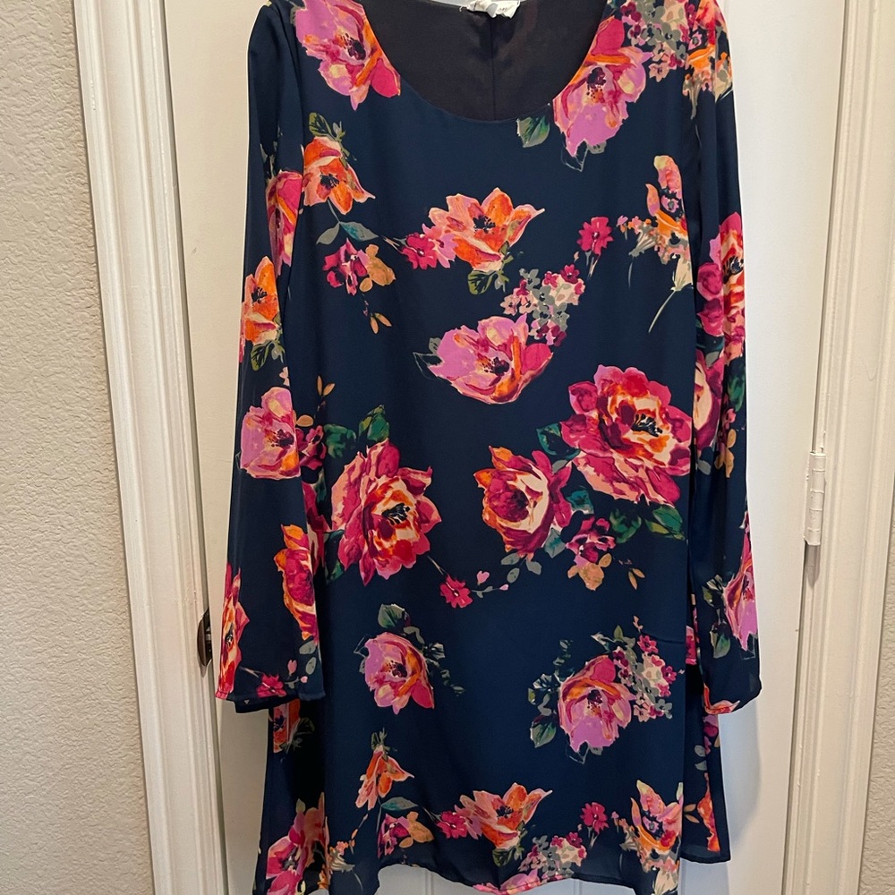 Blue with floral print